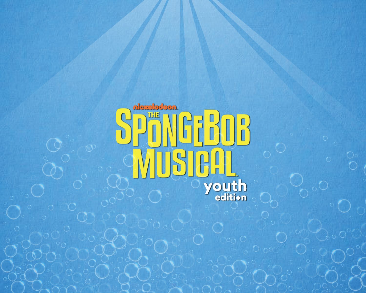blue background with Spongebob Musical logo