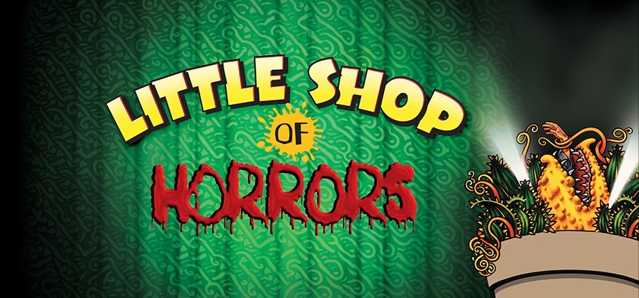 little shop of horrors logo with graphic
