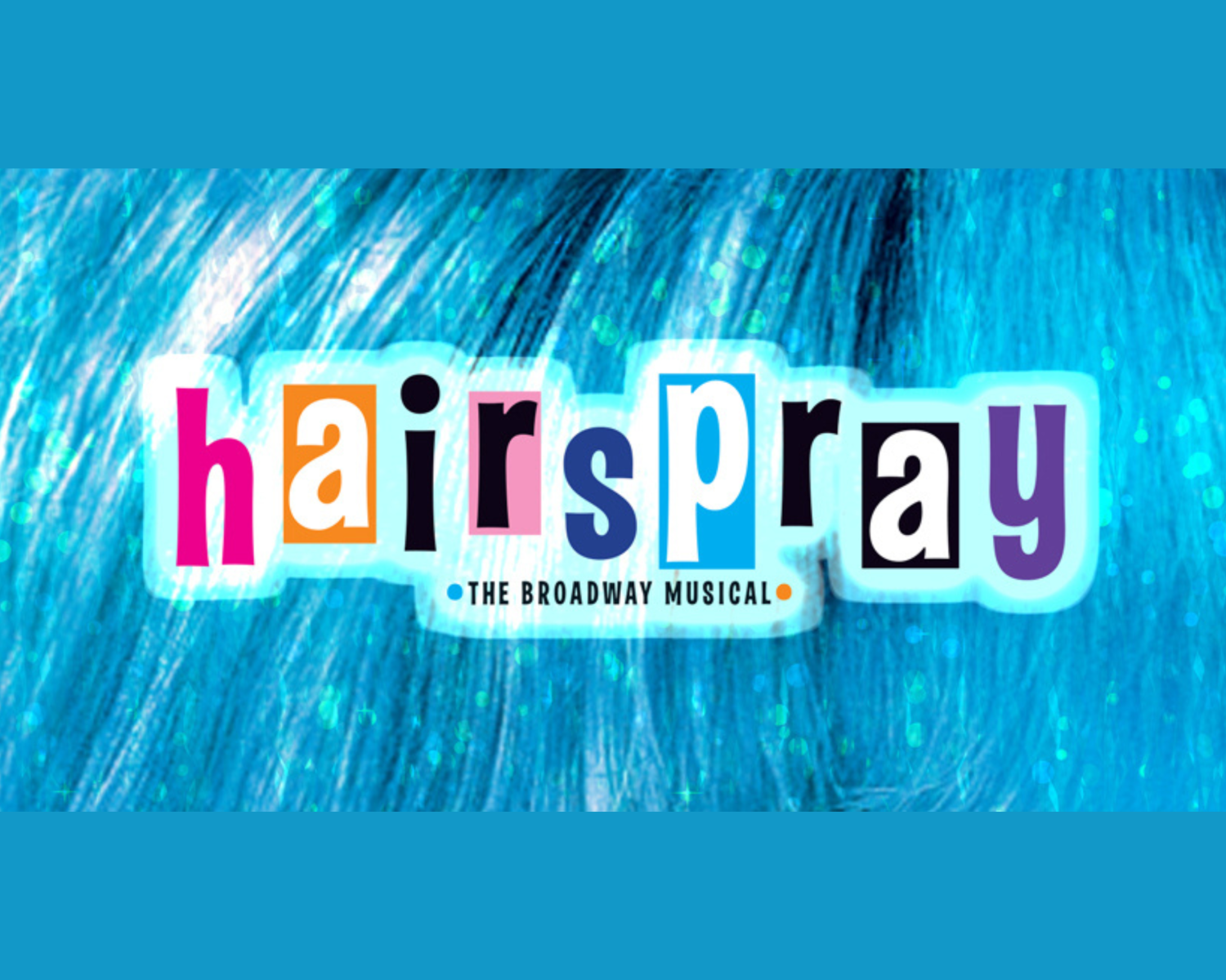 hairspray logo on blue background
