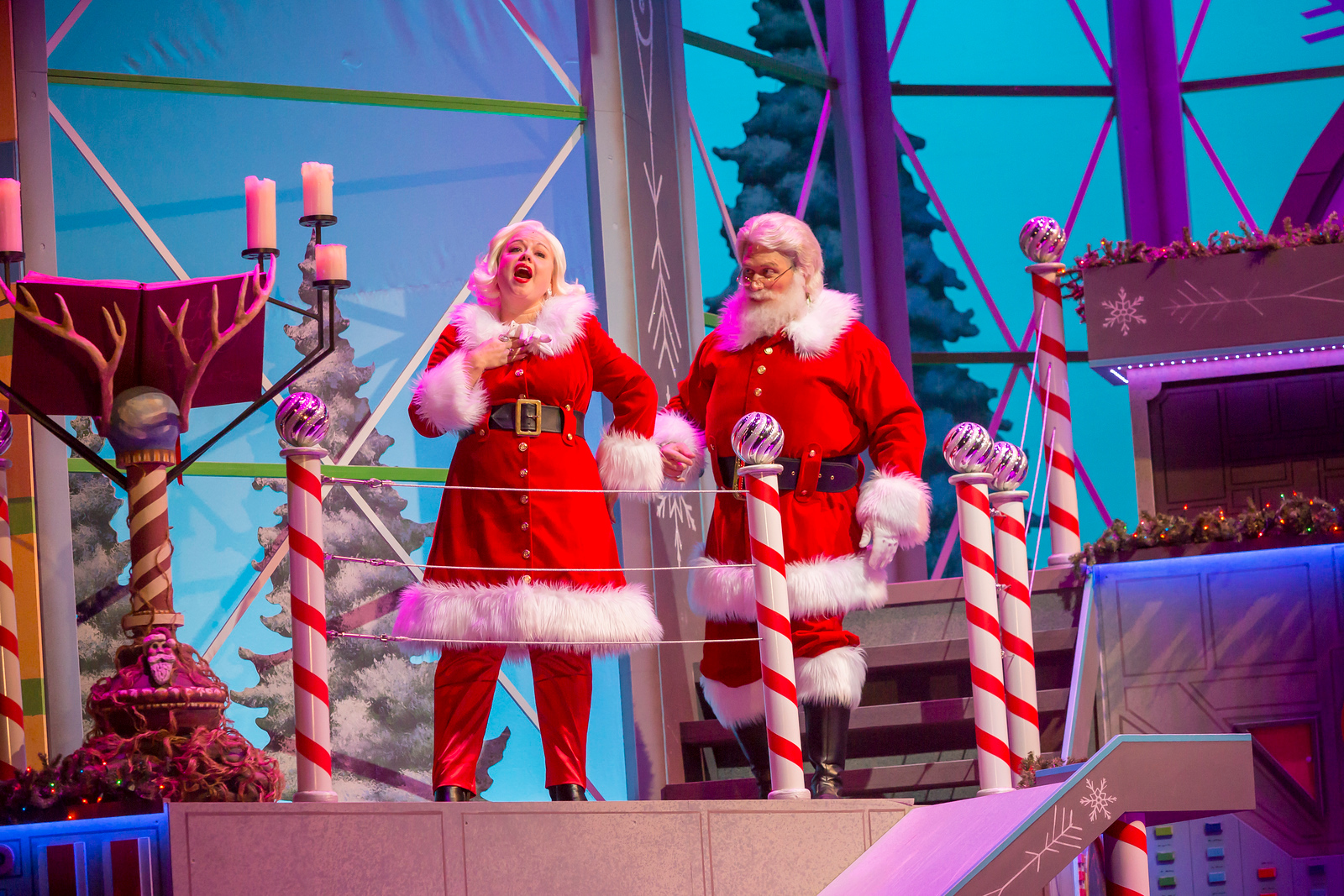 Mr. And Mrs. Claus on stage
