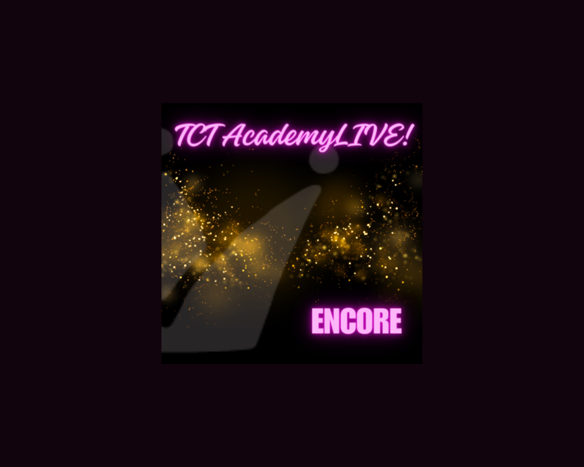 Black background with TCT Academy Live Encore logo and gold sparkles